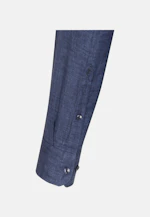 Shaped Linen shirt Plain in Dark Blue |  Seidensticker Onlineshop