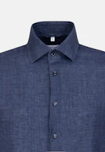 Shaped Linen shirt Plain in Dark Blue |  Seidensticker Onlineshop