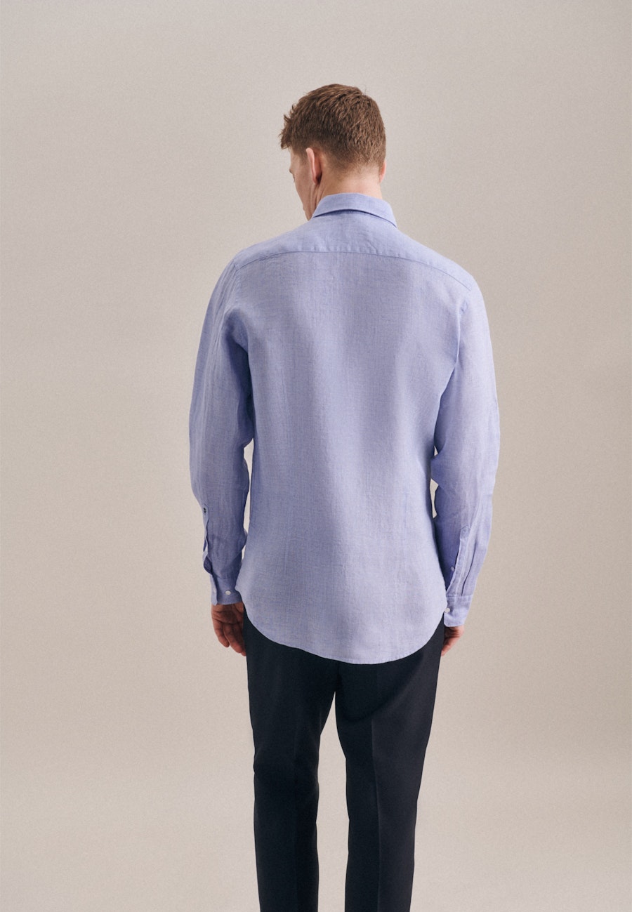 Leinenhemd in Slim mit Kentkragen in Hellblau |  Seidensticker Onlineshop