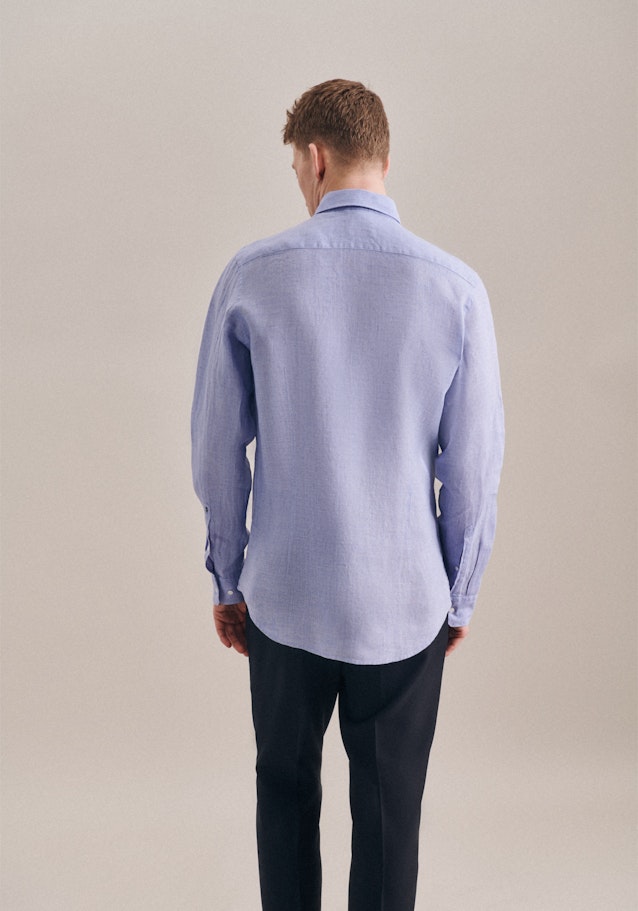 Leinen Leinenhemd in Slim mit Kentkragen in Hellblau |  Seidensticker Onlineshop