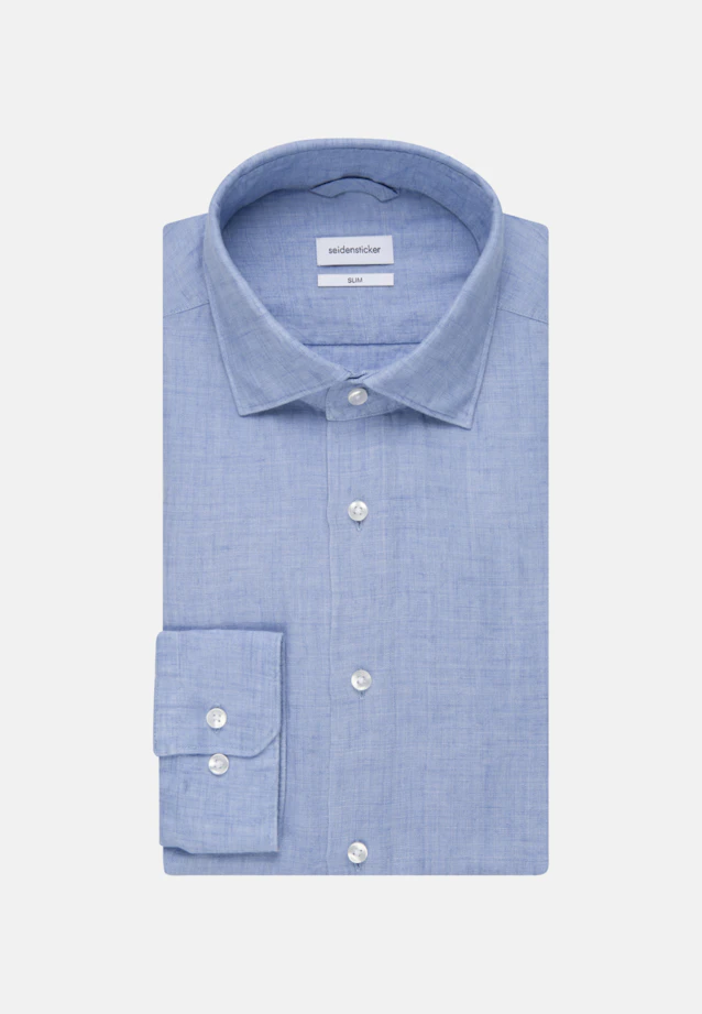 Slim Leinenhemd Uni in Hellblau |  Seidensticker Onlineshop