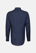 Slim Linen shirt Plain in Dark Blue |  Seidensticker Onlineshop