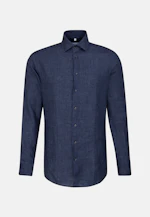 Slim Linen shirt Plain in Dark Blue |  Seidensticker Onlineshop