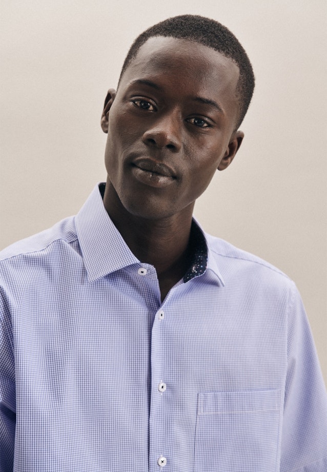 Regular Business Shirt Check in Light Blue |  Seidensticker Onlineshop