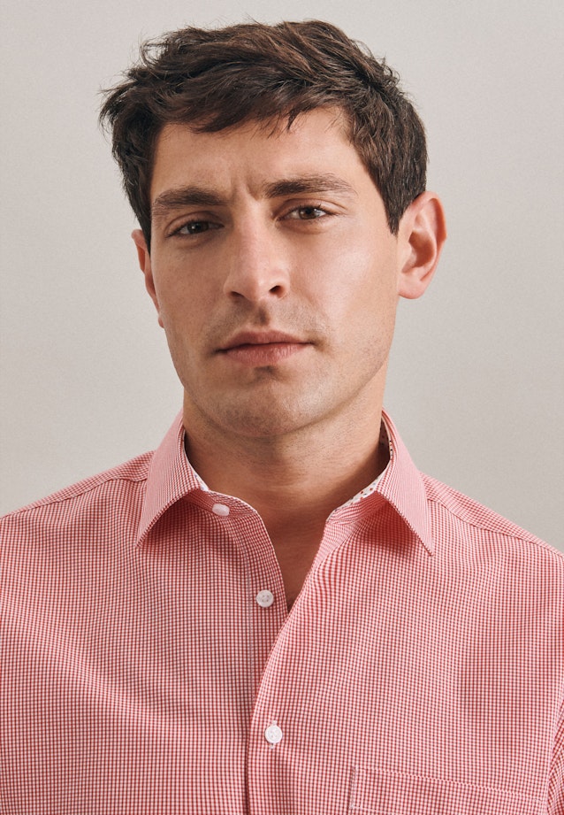 Regular Business Shirt Check in Red |  Seidensticker Onlineshop
