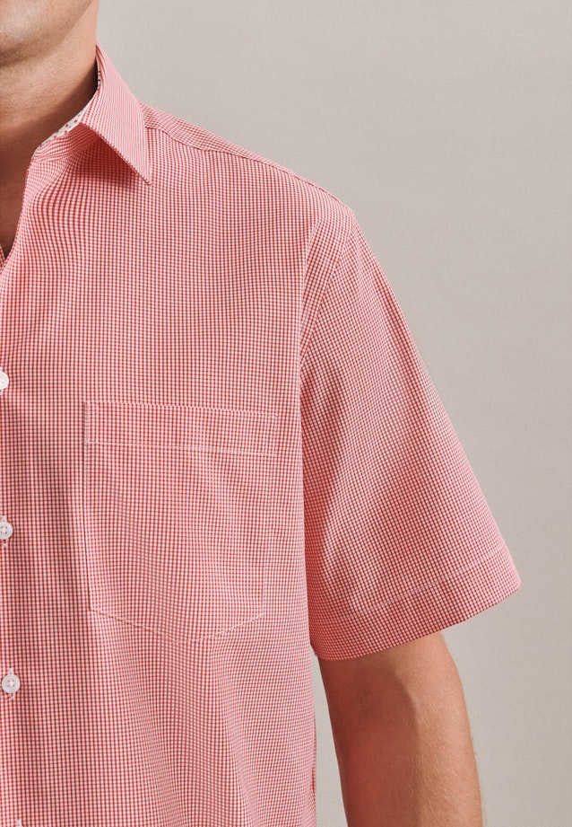 Non-iron Poplin Short sleeve Business Shirt in Regular with Kent-Collar in Red |  Seidensticker Onlineshop