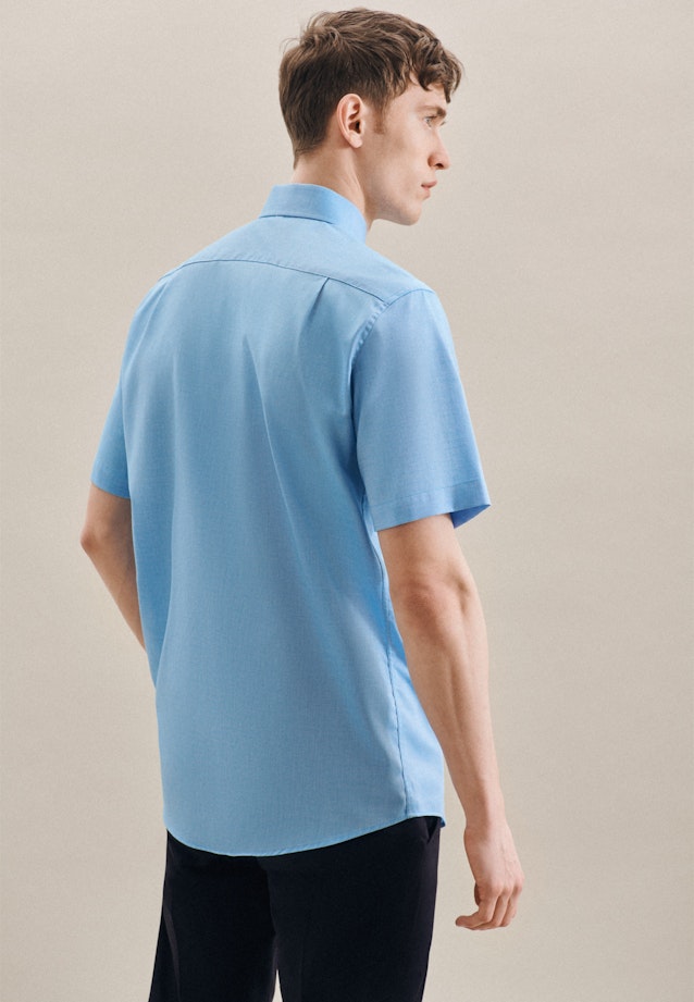 Non-iron Structure Short sleeve Business Shirt in Regular with Kent-Collar in Turquoise |  Seidensticker Onlineshop