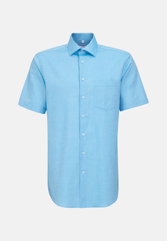 Non-iron Structure Short sleeve Business Shirt in Regular with Kent-Collar in Turquoise |  Seidensticker Onlineshop