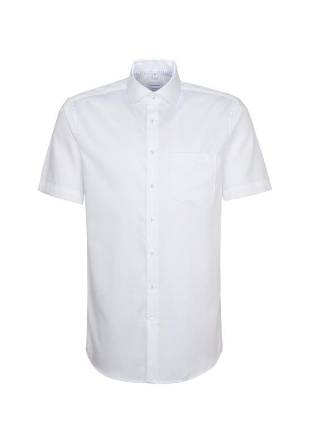 Non-iron Twill korte arm Business overhemd in Regular with Kentkraag in Wit |  Seidensticker Onlineshop