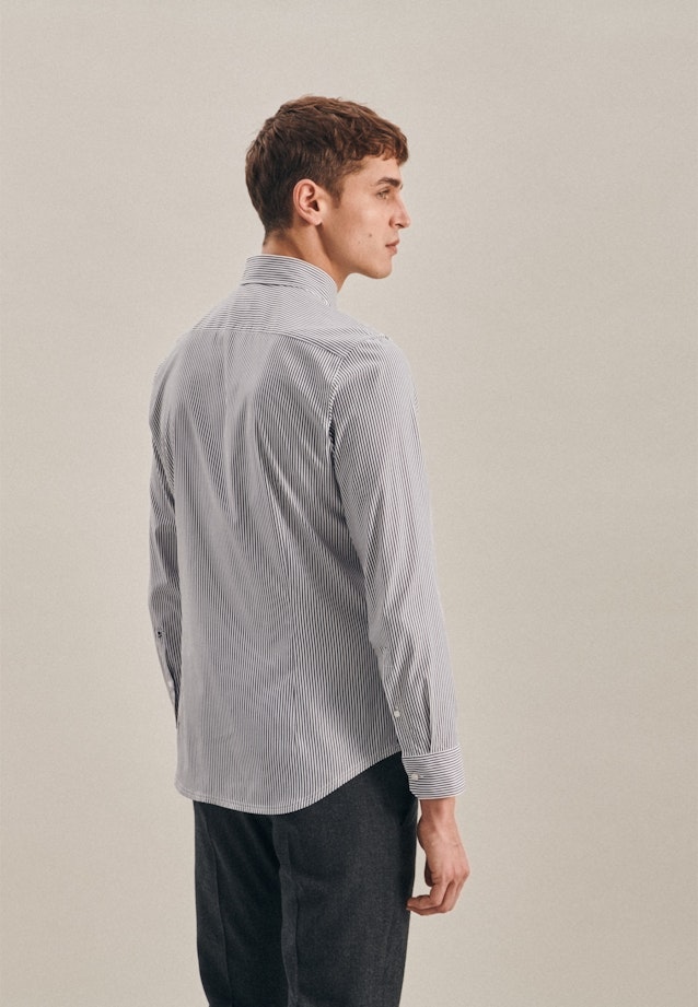 Slim Performancehemd Streifen in Dunkelblau |  Seidensticker Onlineshop