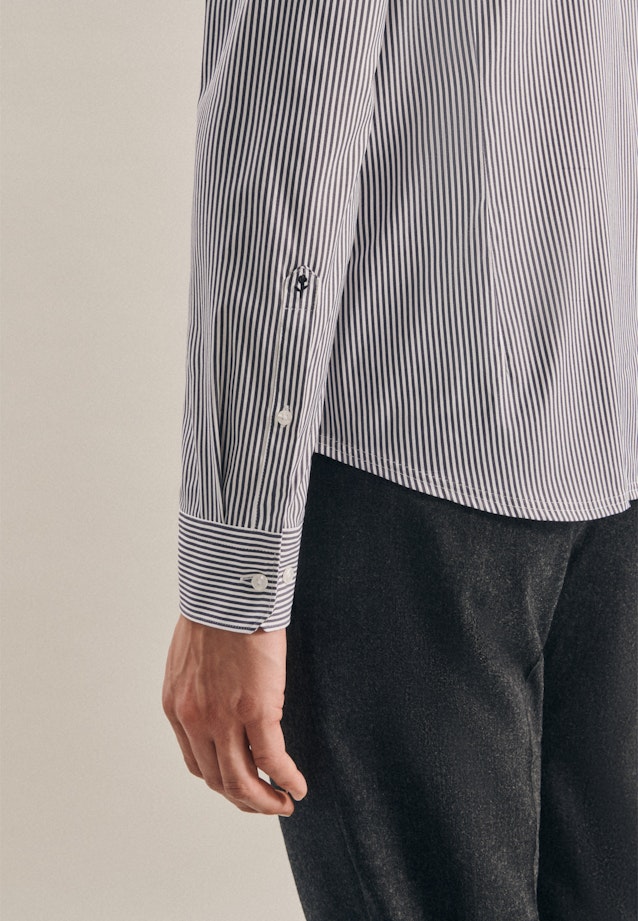 Slim Performancehemd Streifen in Dunkelblau |  Seidensticker Onlineshop