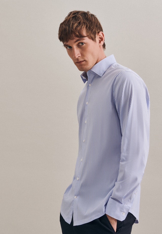 Slim Chemise performance rayures in Bleu Clair |  Seidensticker Onlineshop