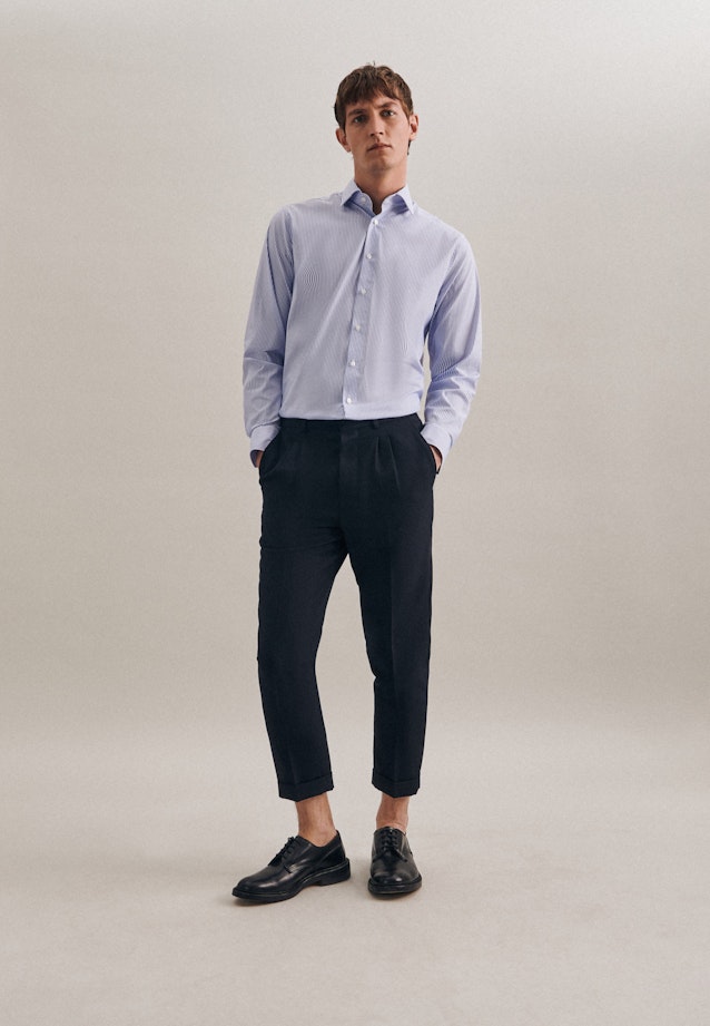 Slim Performancehemd Streifen in Hellblau |  Seidensticker Onlineshop