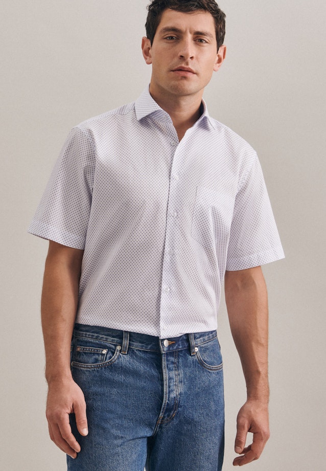 Regular Business Shirt Print in White |  Seidensticker Onlineshop