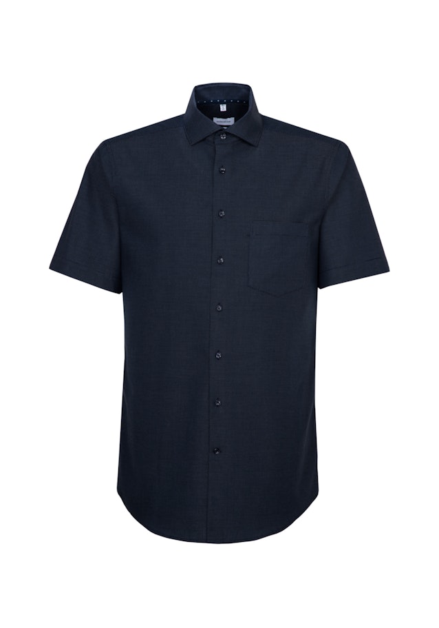 Non-iron Dobby Short sleeve Business Shirt in Regular with Kent-Collar in Dark Blue |  Seidensticker Onlineshop