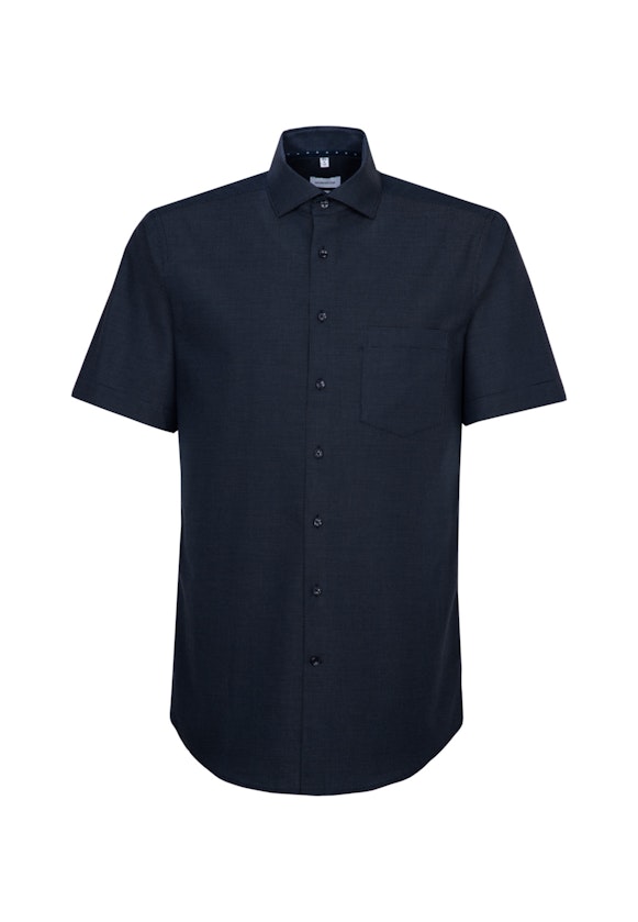 Regular Business Shirt Plain in Dark Blue |  Seidensticker Onlineshop