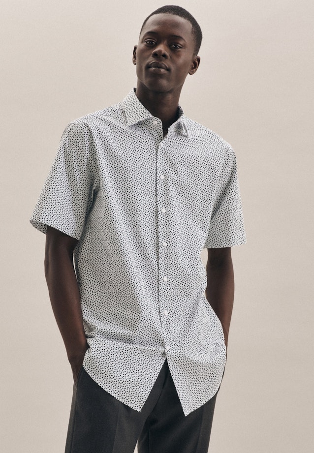 Regular Business Shirt Print in Green |  Seidensticker Onlineshop