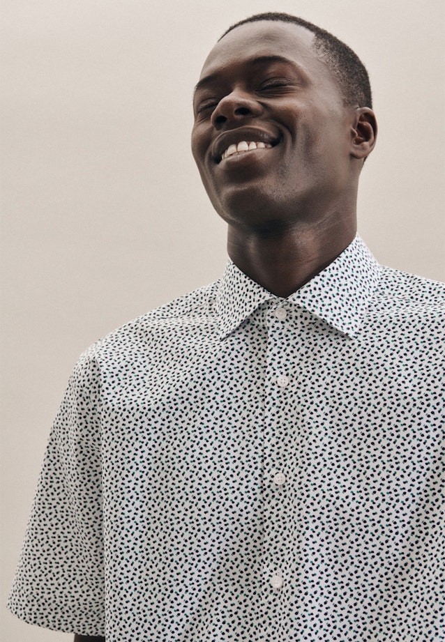 Regular Business Shirt Print in Green |  Seidensticker Onlineshop