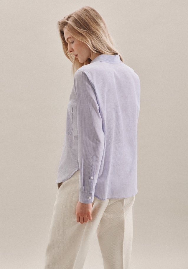 Lange mouwen Voile Shirtblouse in Middelmatig Blauw |  Seidensticker Onlineshop