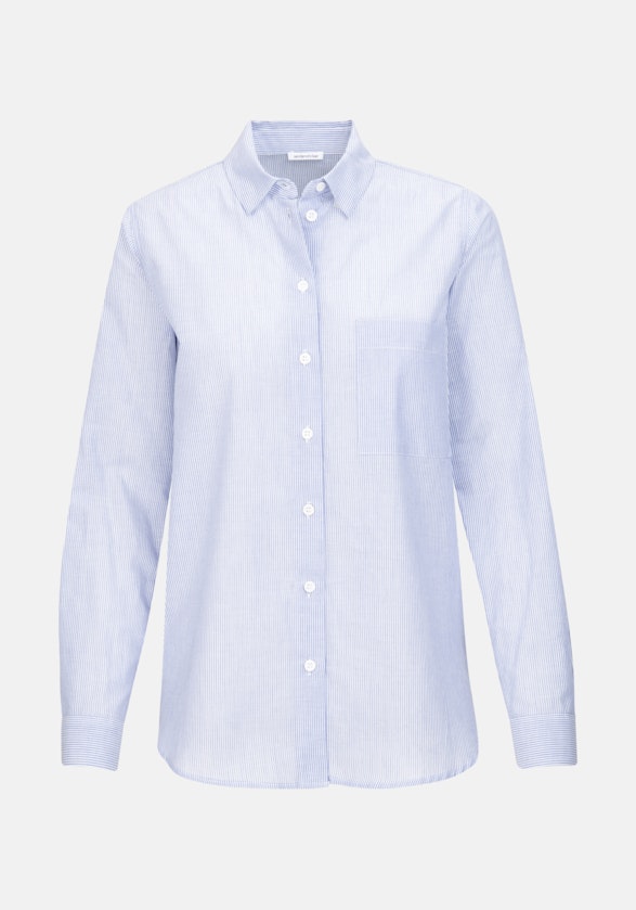 Long sleeve Voile Shirt Blouse in Medium Blue |  Seidensticker Onlineshop