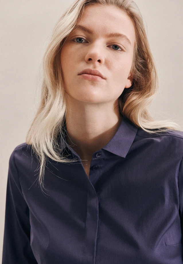 Shirt Blouse Uni in Dark Blue |  Seidensticker Onlineshop