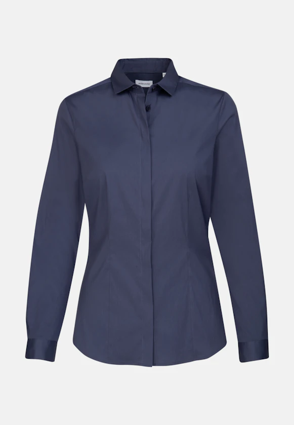 Shirt Blouse Uni in Dark Blue |  Seidensticker Onlineshop