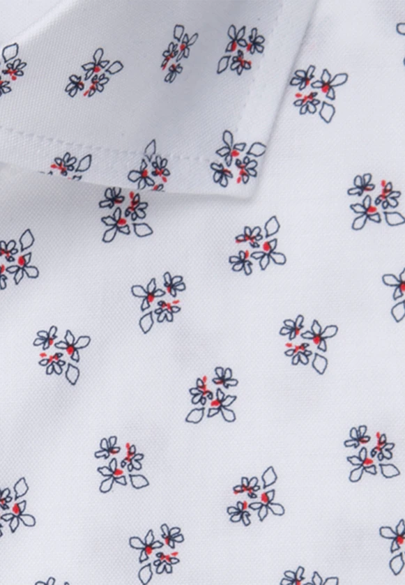 Regular Oxford shirt Print in White |  Seidensticker Onlineshop