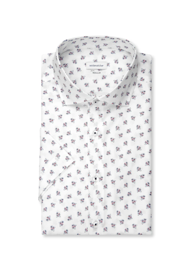 Regular Oxfordhemd Print in Weiß | Seidensticker Onlineshop