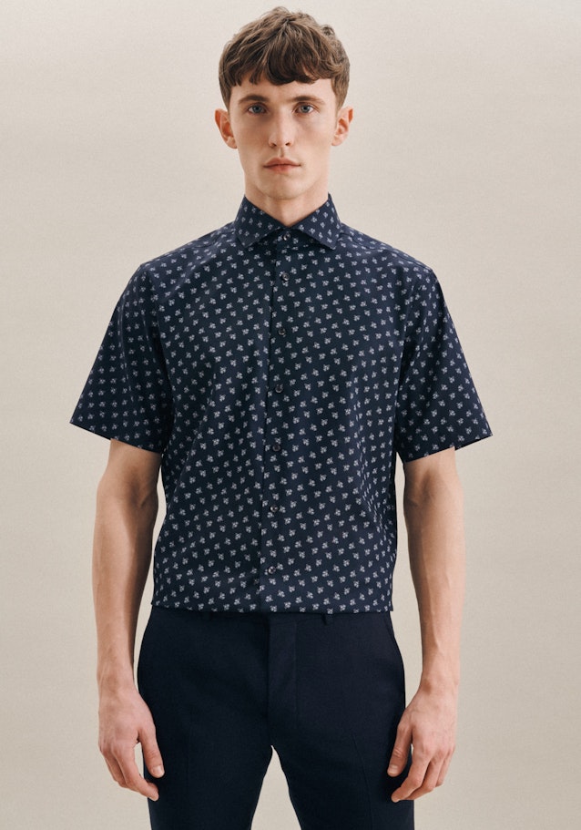 Oxford Short sleeve Oxford shirt in Regular with Kent-Collar in Dark Blue |  Seidensticker Onlineshop