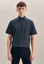 Regular Oxfordhemd Print in Dunkelblau |  Seidensticker Onlineshop