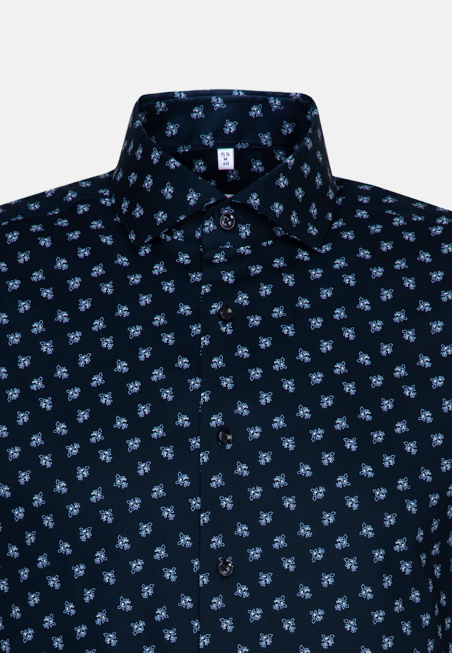 Regular Oxfordhemd Print in Dunkelblau |  Seidensticker Onlineshop