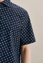 Regular Oxfordhemd Print in Dunkelblau |  Seidensticker Onlineshop