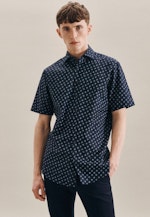 Regular Oxfordhemd Print in Dunkelblau |  Seidensticker Onlineshop