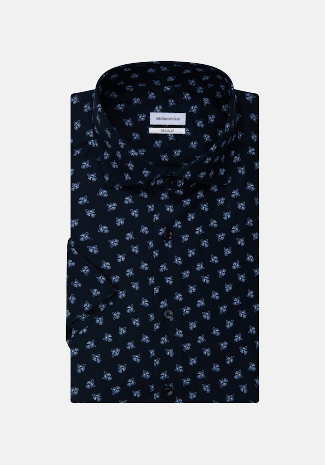 Oxford Kurzarm Oxfordhemd in Regular mit Kentkragen in Dunkelblau |  Seidensticker Onlineshop