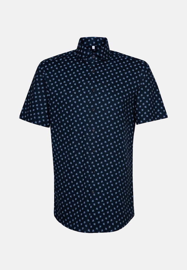 Regular Oxfordhemd Print in Dunkelblau |  Seidensticker Onlineshop