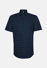 Regular Oxfordhemd Print in Dunkelblau |  Seidensticker Onlineshop