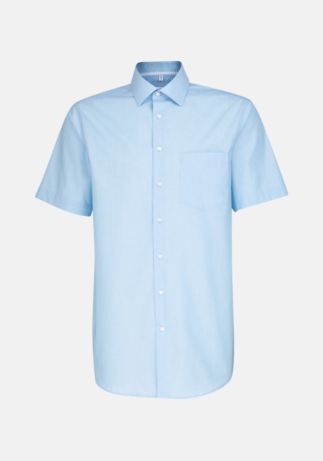 Non-iron Mille Rayé Korte mouwen Business overhemd in Regular with Kentkraag in Turquoise/Petrol |  Seidensticker Onlineshop
