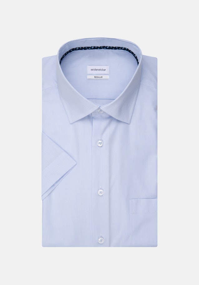 Non-iron Mille Rayé Short sleeve Business Shirt in Regular with Kent-Collar in Light Blue |  Seidensticker Onlineshop