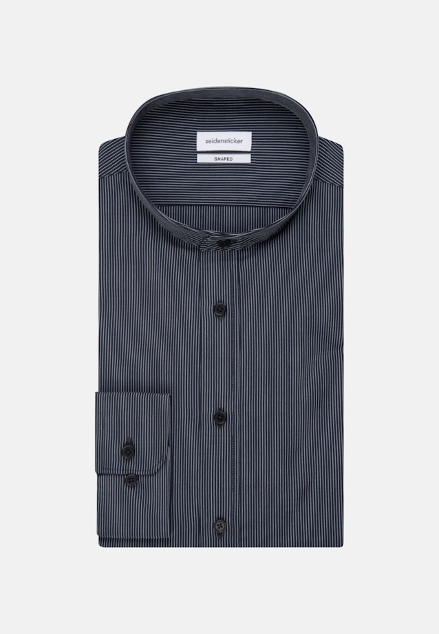 Easy-iron Poplin Business Shirt in Shaped with Stand-Up Collar in Dark Blue |  Seidensticker Onlineshop