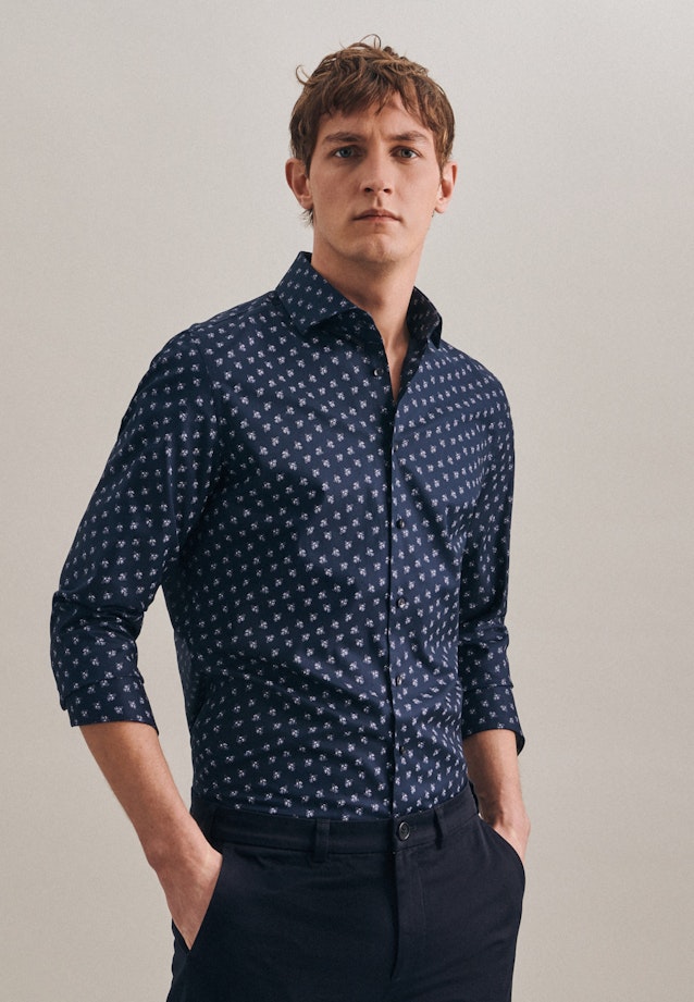 X-Slim Oxfordhemd Uni in Dunkelblau |  Seidensticker Onlineshop