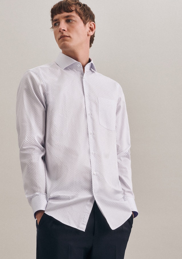 Twill Business Hemd in Regular mit Kentkragen und extra langem Arm in Weiß |  Seidensticker Onlineshop