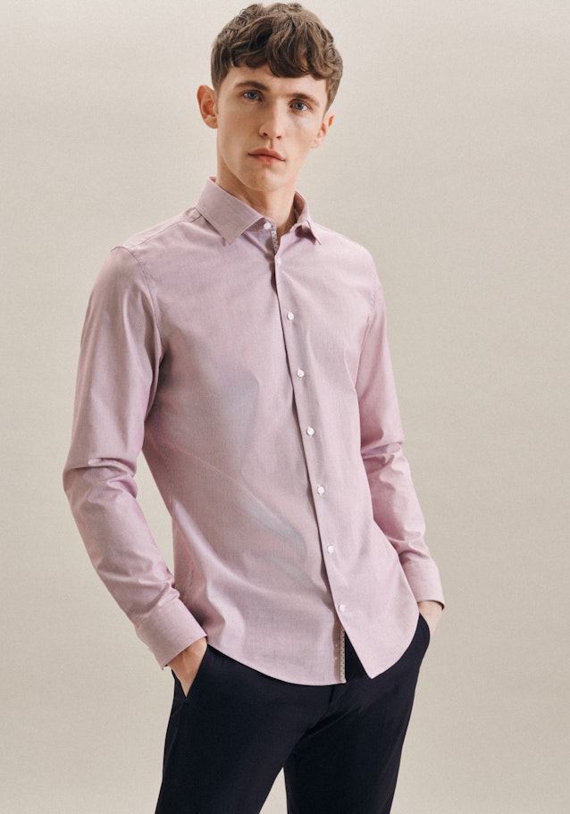 Non-iron Mille Rayé Business Shirt in Shaped with Kent-Collar in Red |  Seidensticker Onlineshop