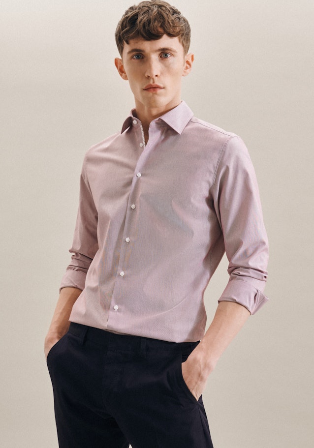 Non-iron Mille Rayé Business Shirt in Shaped with Kent-Collar in Red |  Seidensticker Onlineshop