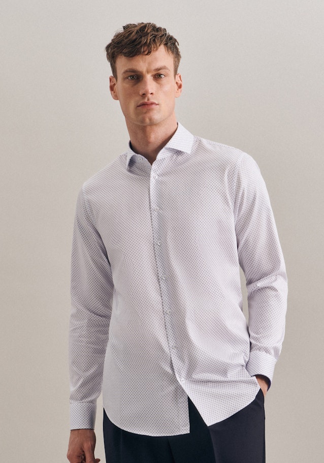 Twill Business Shirt in Shaped with Kent-Collar and extra long sleeve in White |  Seidensticker Onlineshop