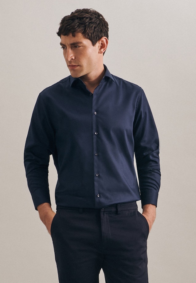 Slim Business Hemd Uni in Dunkelblau |  Seidensticker Onlineshop