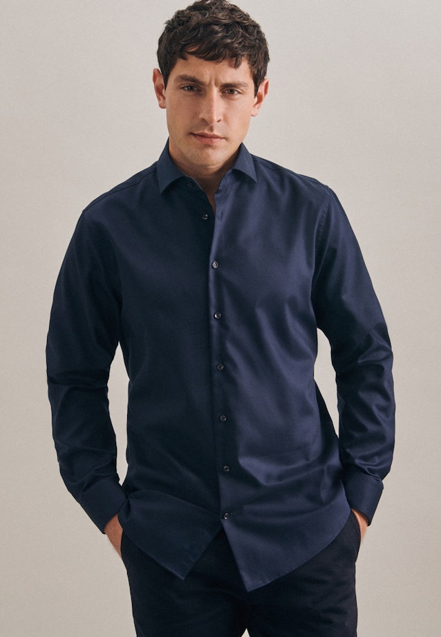 Slim Business Hemd Uni in Dunkelblau |  Seidensticker Onlineshop