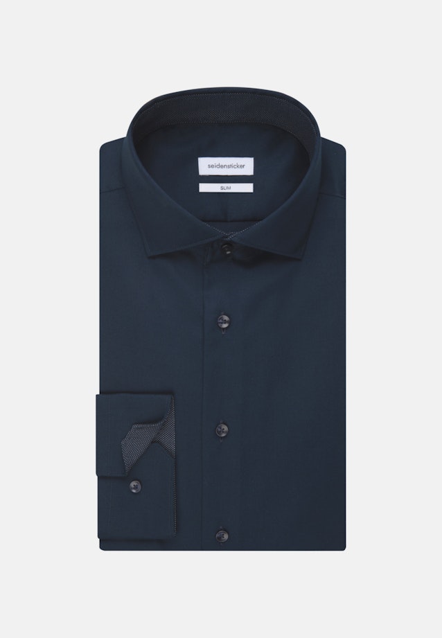 Slim Business Hemd Uni in Dunkelblau |  Seidensticker Onlineshop