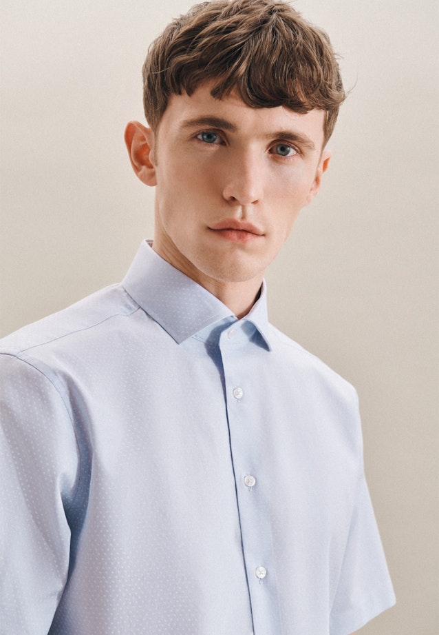 Regular Oxfordhemd Print in Hellblau |  Seidensticker Onlineshop