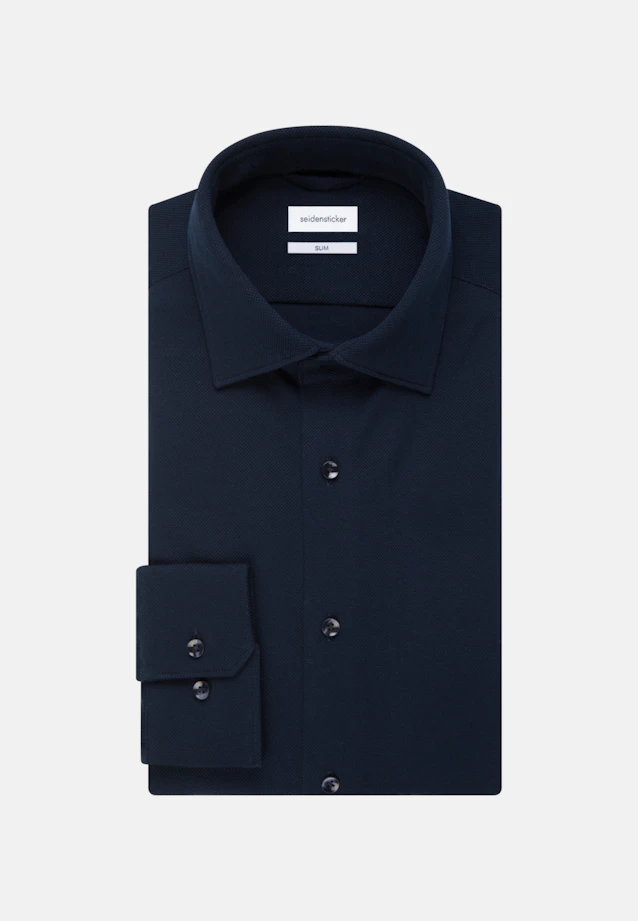 Slim Jersey shirt Plain in Dark Blue |  Seidensticker Onlineshop