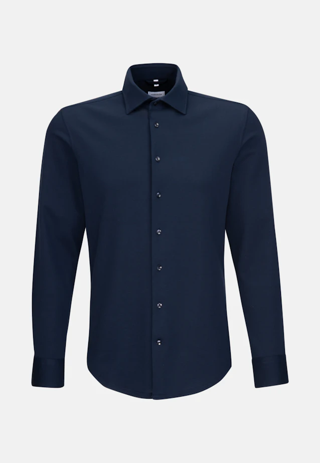 Slim Jersey shirt Plain in Dark Blue |  Seidensticker Onlineshop